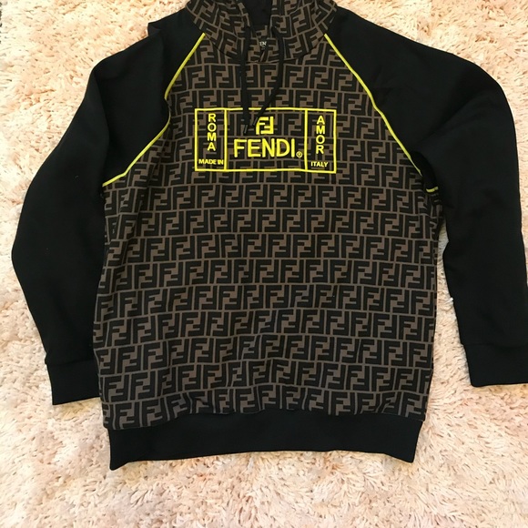 Mens Fendi Ff Roma Amor Hoodie Sz L 